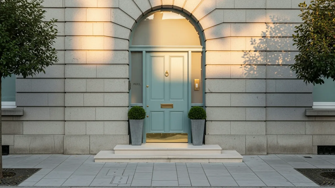 Demonstration clinic street entrance — showcase location framing